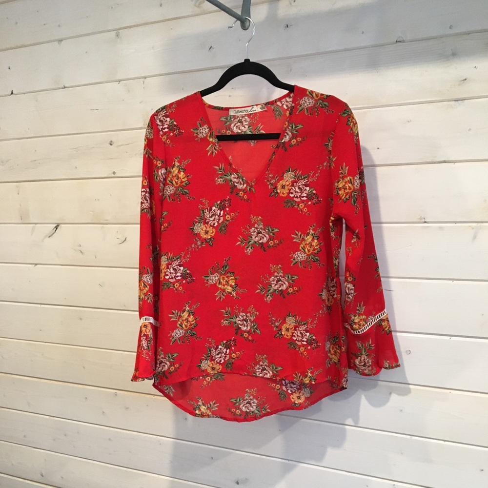 Liberty Love Floral Bell Sleeve Blouse